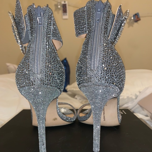 Grey Glitter Sparkle Jewel Heel - Picture 3 of 7